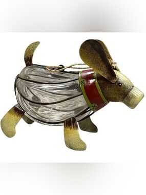 Metal and Glass Dog Ornament